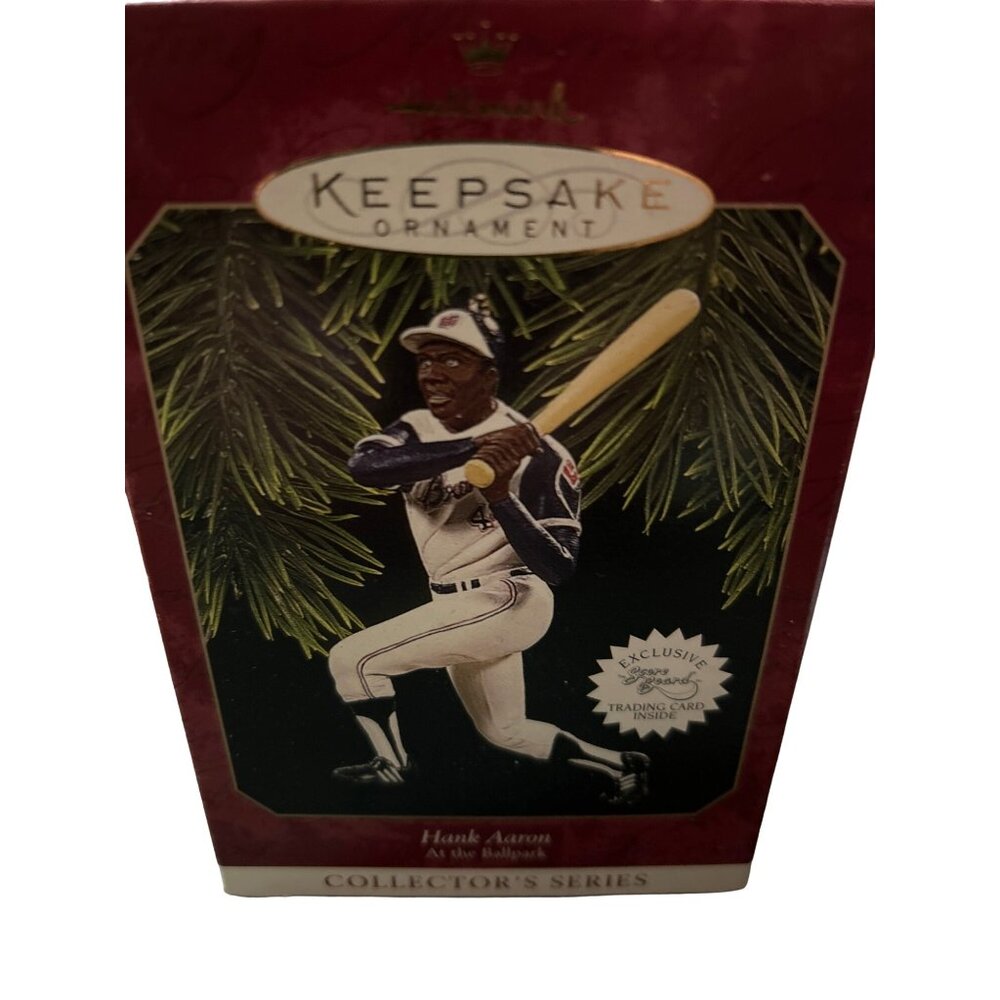 Hallmark Keepsake Ornament Hank Aaron 1997 Collectors Series At The Ballpark
